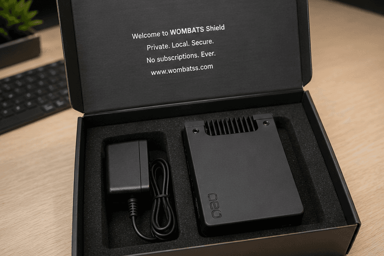 Open WOMBATS Shield product box.